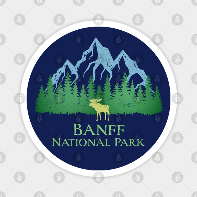 Banff National Park Moose Canada Canadian Rocky Mountains Souvenir Magnet by Pine Hill Goods